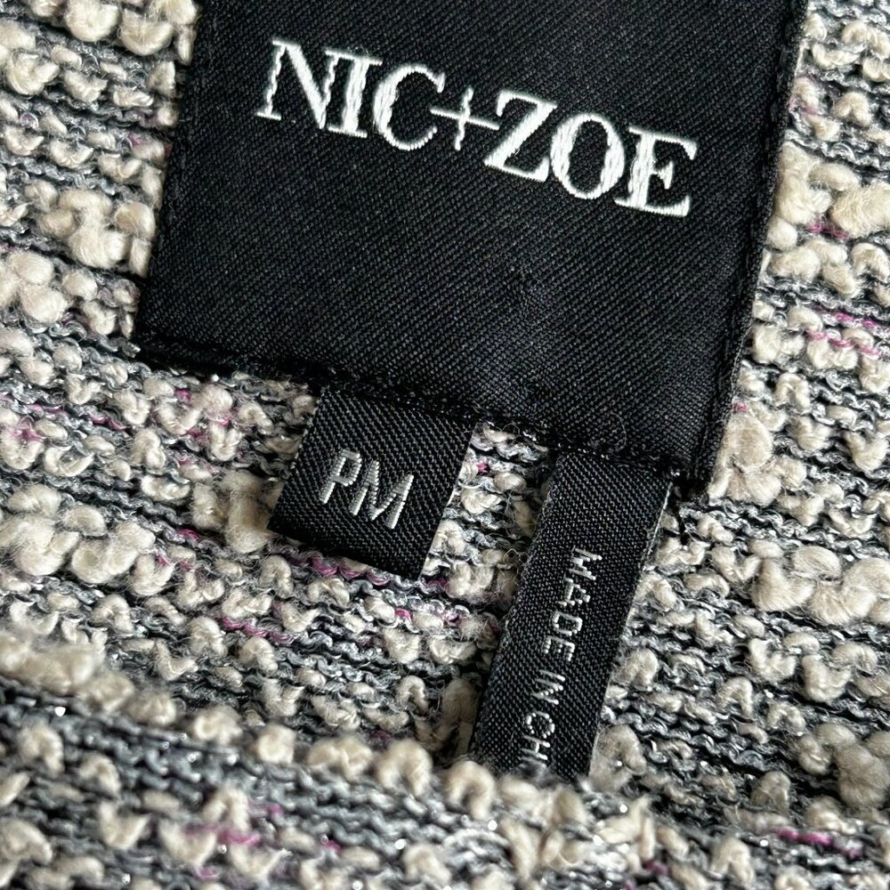- NIC+ZOE Tweed Metallic Knit Blazer Great with Turtleneck Petite Med   - 1H2310 - Picture 5 of 9